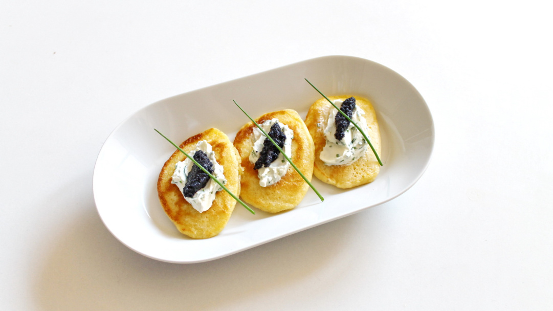 Blini with poppy seed oil caviar - Pödör